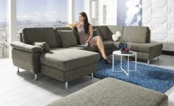 Diva Wohnlandschaft mit Schlaffunktion Diva | Stein (Grau) rechts Erweiterte Funktion