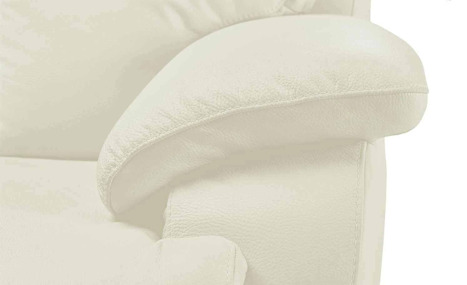 Wohnwert Weißer Dreisitzer aus Leder Ambra | Beige (Weiß) ohne 3 4 Wohnwert Weißer Dreisitzer aus Leder Ambra | Beige (Weiß) ohne 3 – Bild 2