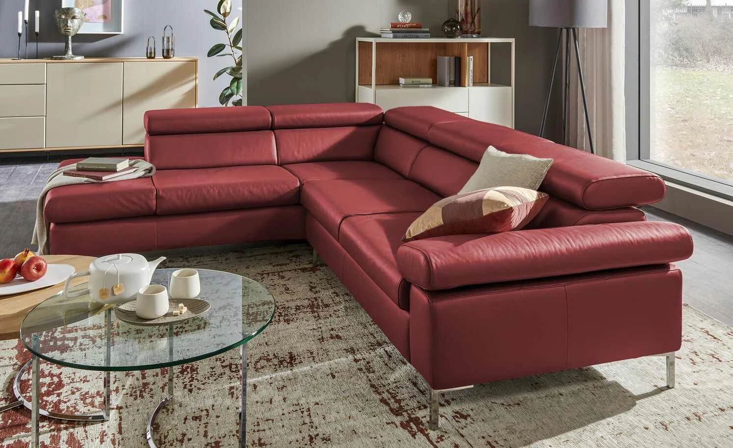 W.SCHILLIG Ecksofa Arturo | Rot links ohne 3 W.SCHILLIG Ecksofa Arturo | Rot links ohne