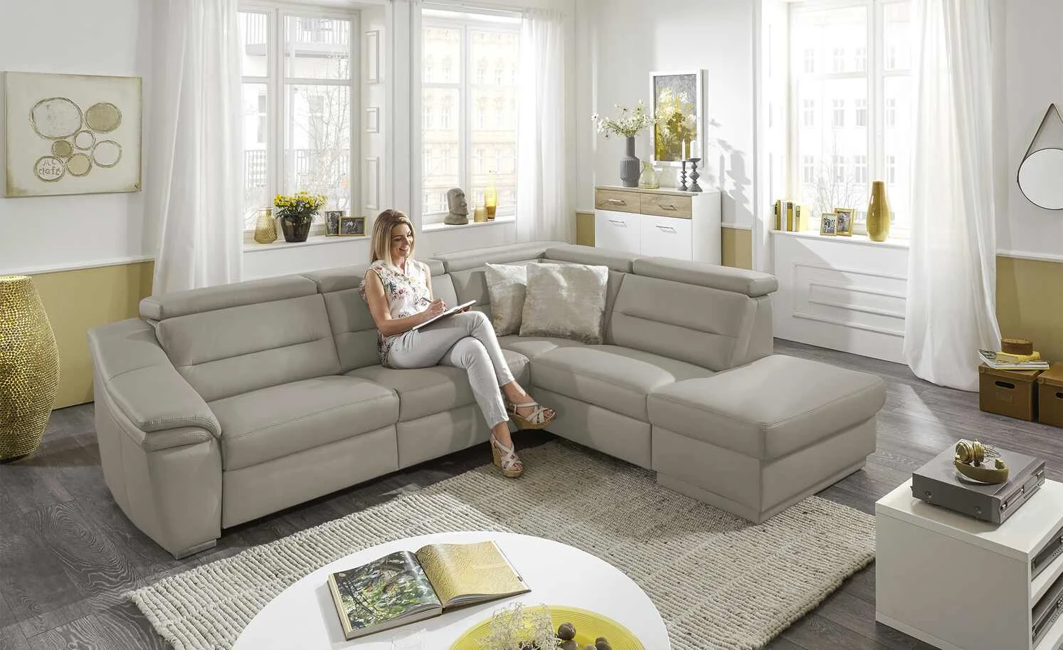 meinSofa Ecksofa Ivonne | Granit (Grau) rechts Erweiterte Funktion 3 meinSofa Ecksofa Ivonne | Granit (Grau) rechts Erweiterte Funktion