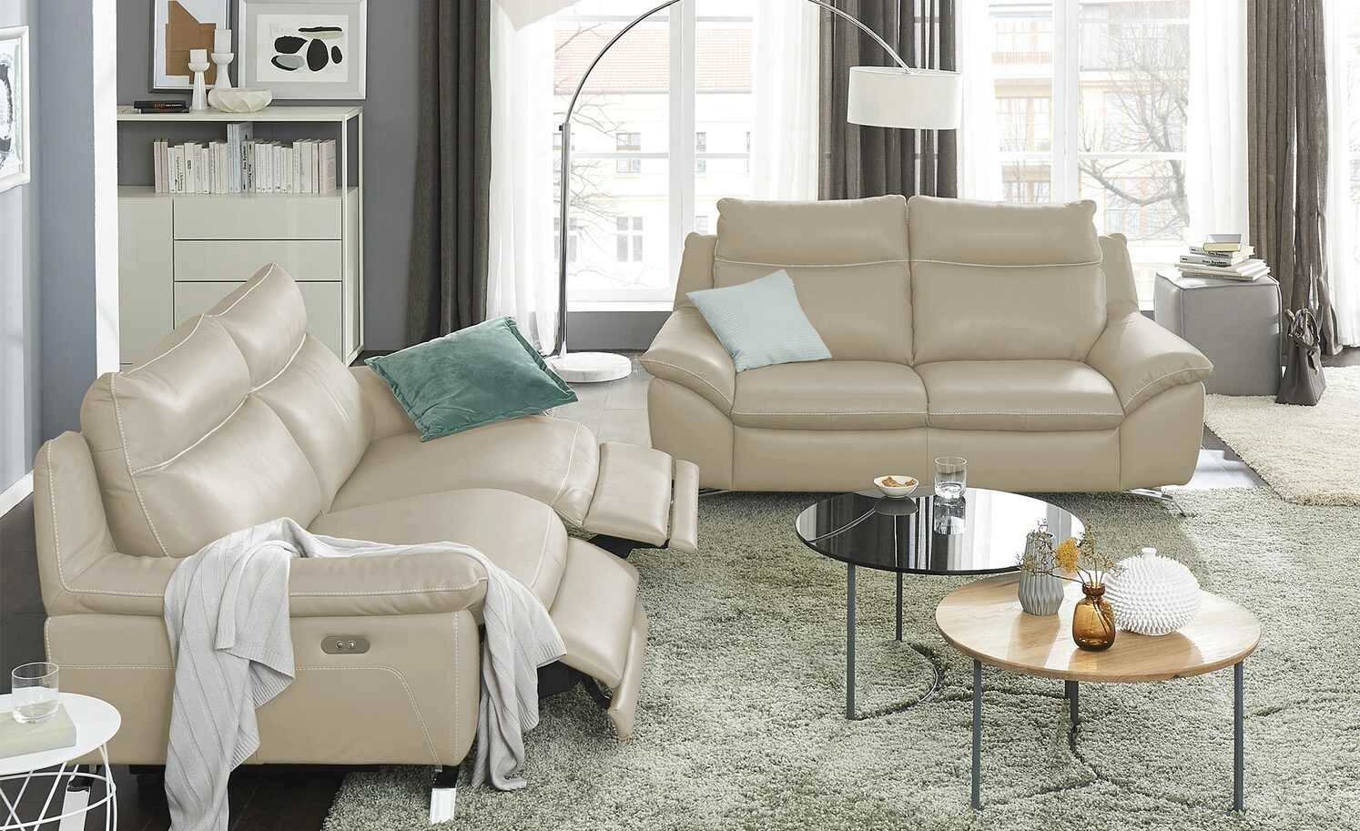 Natuzzi Editions Sofa Orlando | Seashell (Beige) 2 ohne 3 Natuzzi Editions Sofa Orlando | Seashell (Beige) 2 ohne