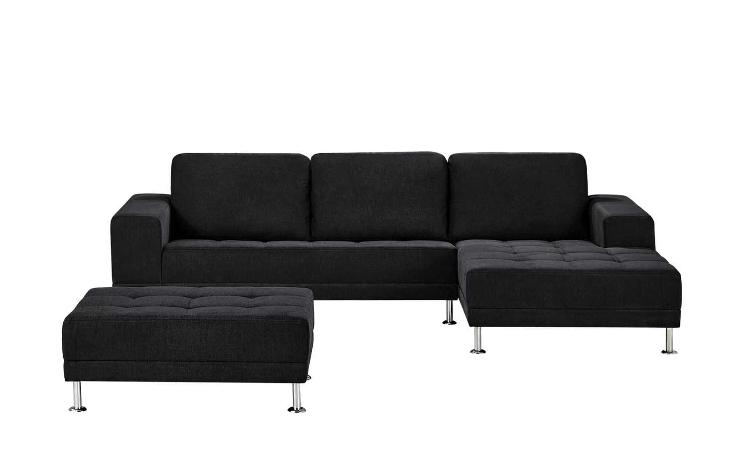 smart Ecksofa Garda | Schwarz rechts Flachgewebe 5 smart Ecksofa Garda | Schwarz rechts Flachgewebe – Bild 3