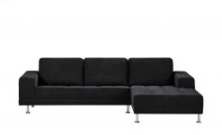 smart Ecksofa Garda | Schwarz rechts Flachgewebe
