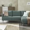 hülsta Sofa Ecksofa HS 450 | Wasserblau / Steingrau rechts