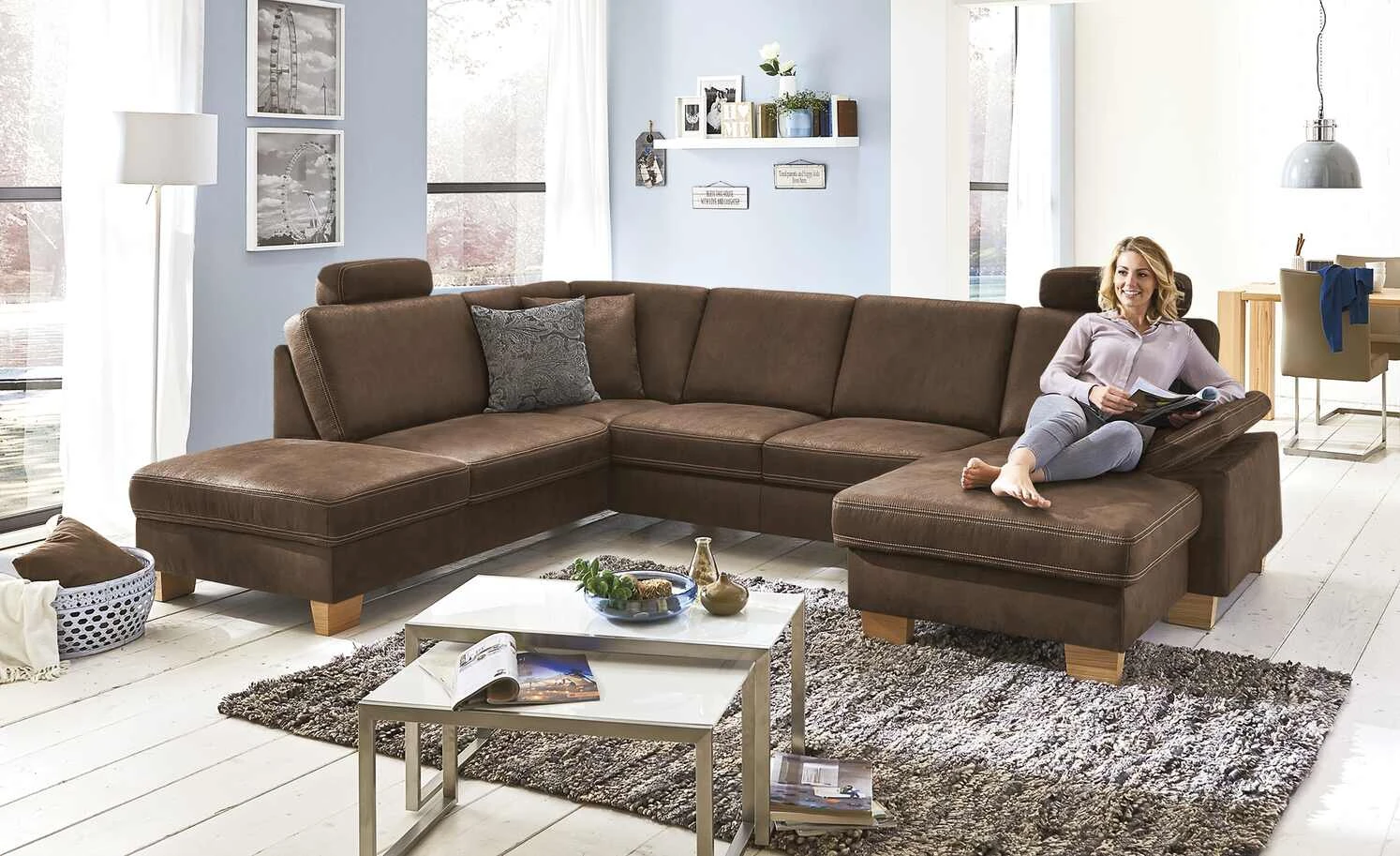 meinSofa Wohnlandschaft Samu | Braun links ohne 3 meinSofa Wohnlandschaft Samu | Braun links ohne