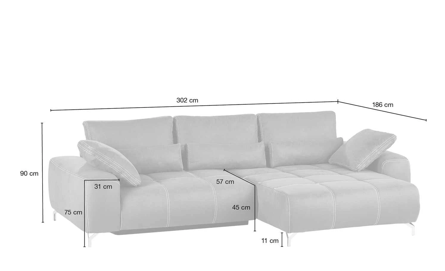 bobb Ecksofa mit Boxspringpolsterung Filis de Luxe | Mikrofaser Graphitgrau rechts verchromt 20 bobb Ecksofa mit Boxspringpolsterung Filis de Luxe | Mikrofaser Graphitgrau rechts verchromt – Bild 18