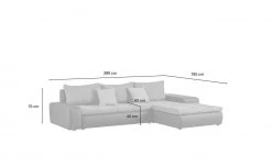 switch Ecksofa mit 2 Sitzhocker Riva | Silver (Grau) rechts ohne -Sofas Verkaufsladen 21405202 10 202109201234
