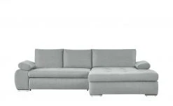 smart Ecksofa Ibby | Silbergrau rechts Flachgewebe grob
