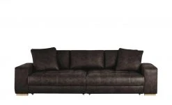 bobb Big Sofa dunkelbraun - Microfaser Caro | Espresso Microfaser in Leder-Optik Erweiterte Funktion