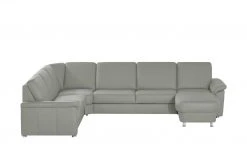 meinSofa Leder-Wohnlandschaft Carolin | Platin (Hellgrau) links ohne