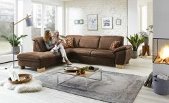 meinSofa Leder-Ecksofa Raica | Chai (Braun) links ohne