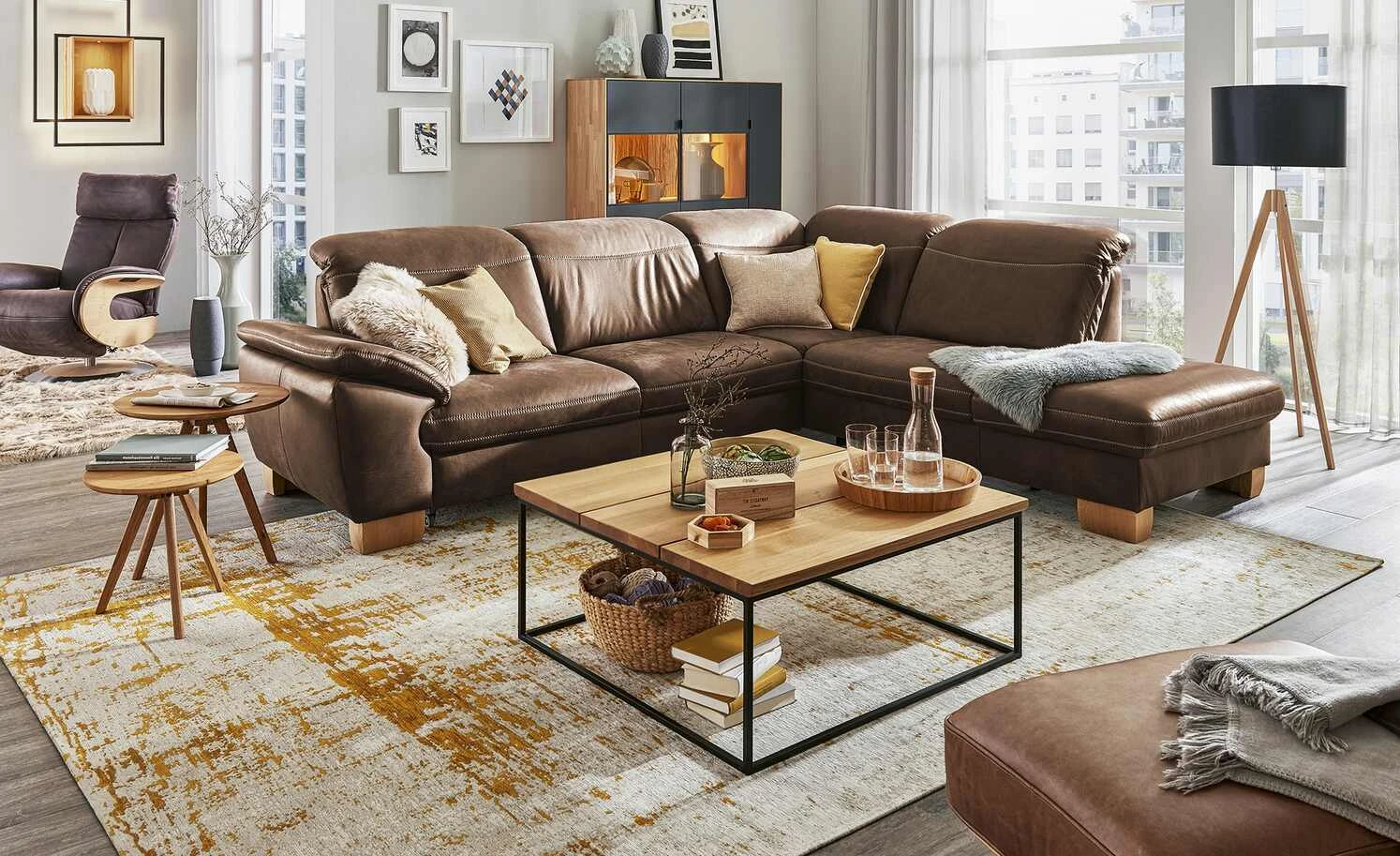 meinSofa Leder-Ecksofa Raica | Chai (Braun) rechts ohne 3 meinSofa Leder-Ecksofa Raica | Chai (Braun) rechts ohne