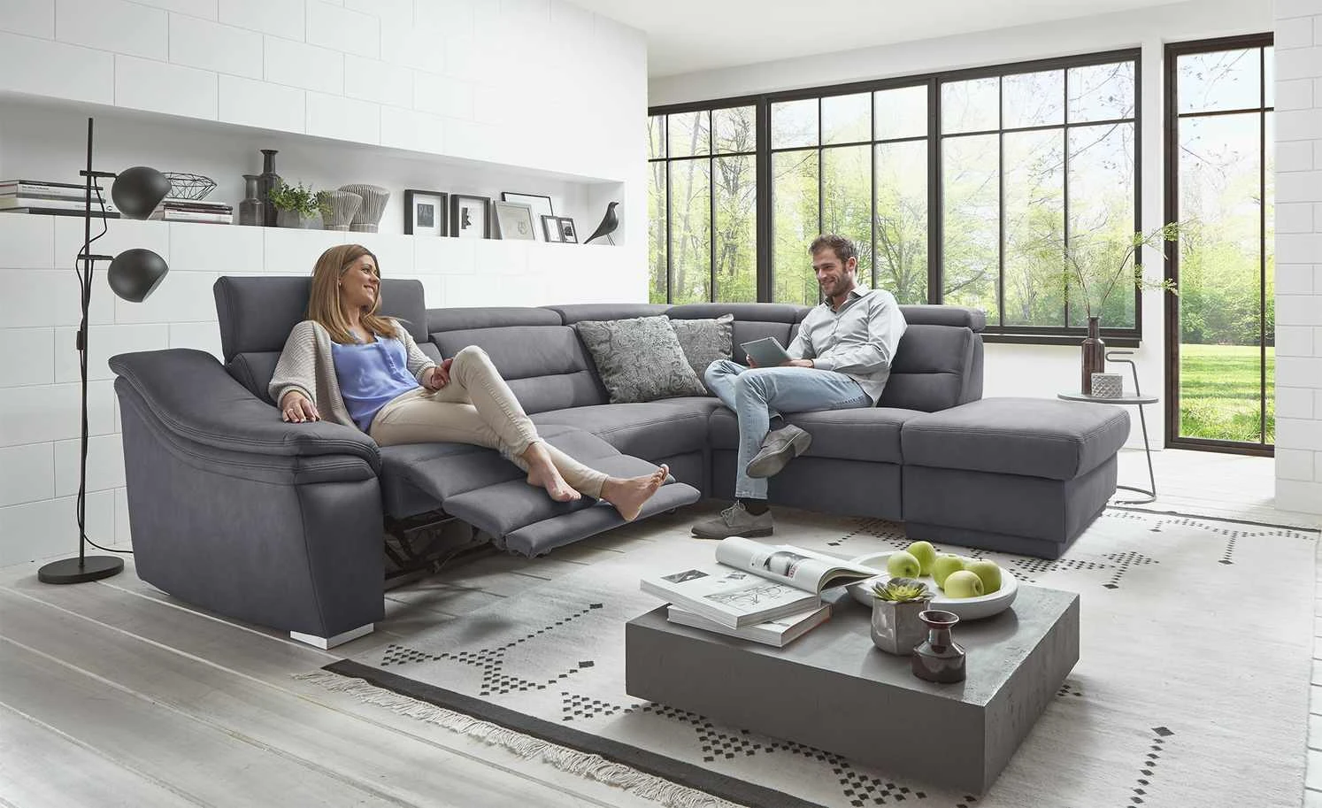 meinSofa Ecksofa Ivonne-S | Grau (Anthrazit) rechts Erweiterte Funktion 3 meinSofa Ecksofa Ivonne-S | Grau (Anthrazit) rechts Erweiterte Funktion