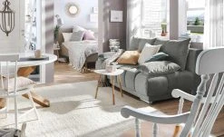 bobb Schlafsofa Isalie de Luxe | Silbergrau Mikrofaser fein