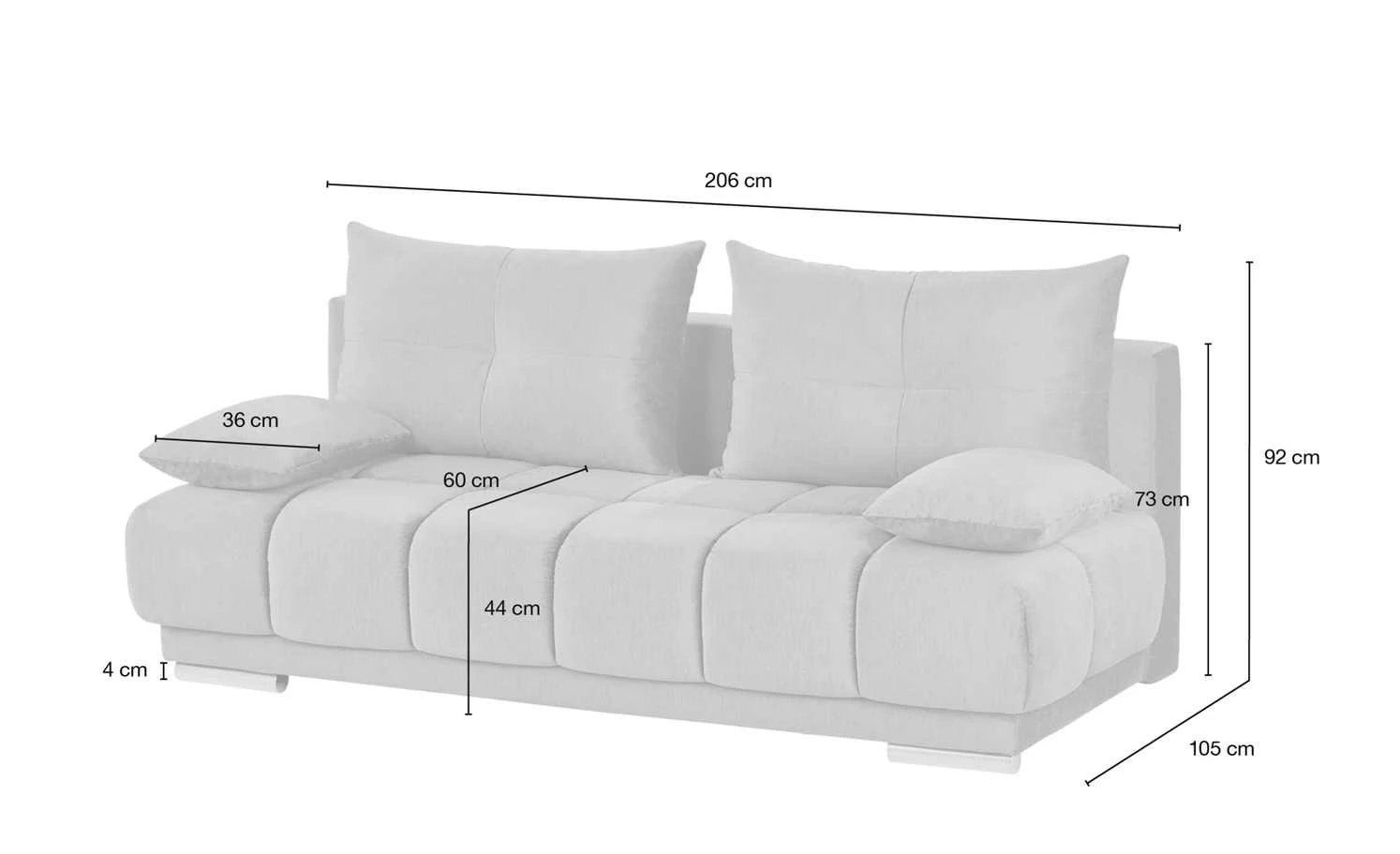 bobb Schlafsofa Isalie de Luxe | Silbergrau Mikrofaser fein 18 bobb Schlafsofa Isalie de Luxe | Silbergrau Mikrofaser fein – Bild 16