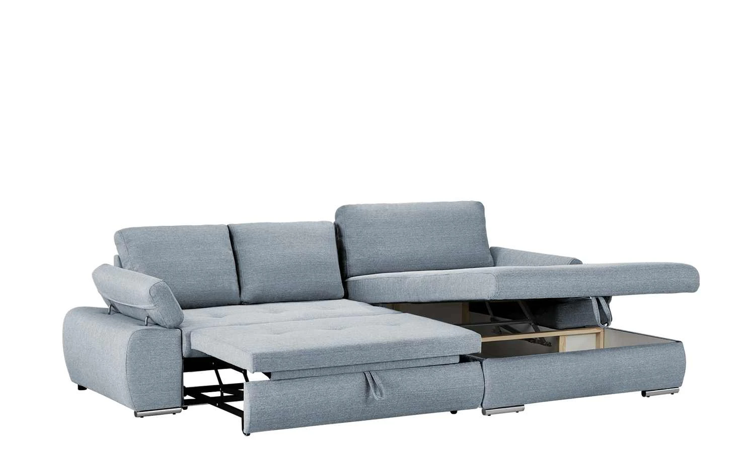 smart Ecksofa Ibby | Silbergrau rechts Webstoff grob 12 smart Ecksofa Ibby | Silbergrau rechts Webstoff grob – Bild 10