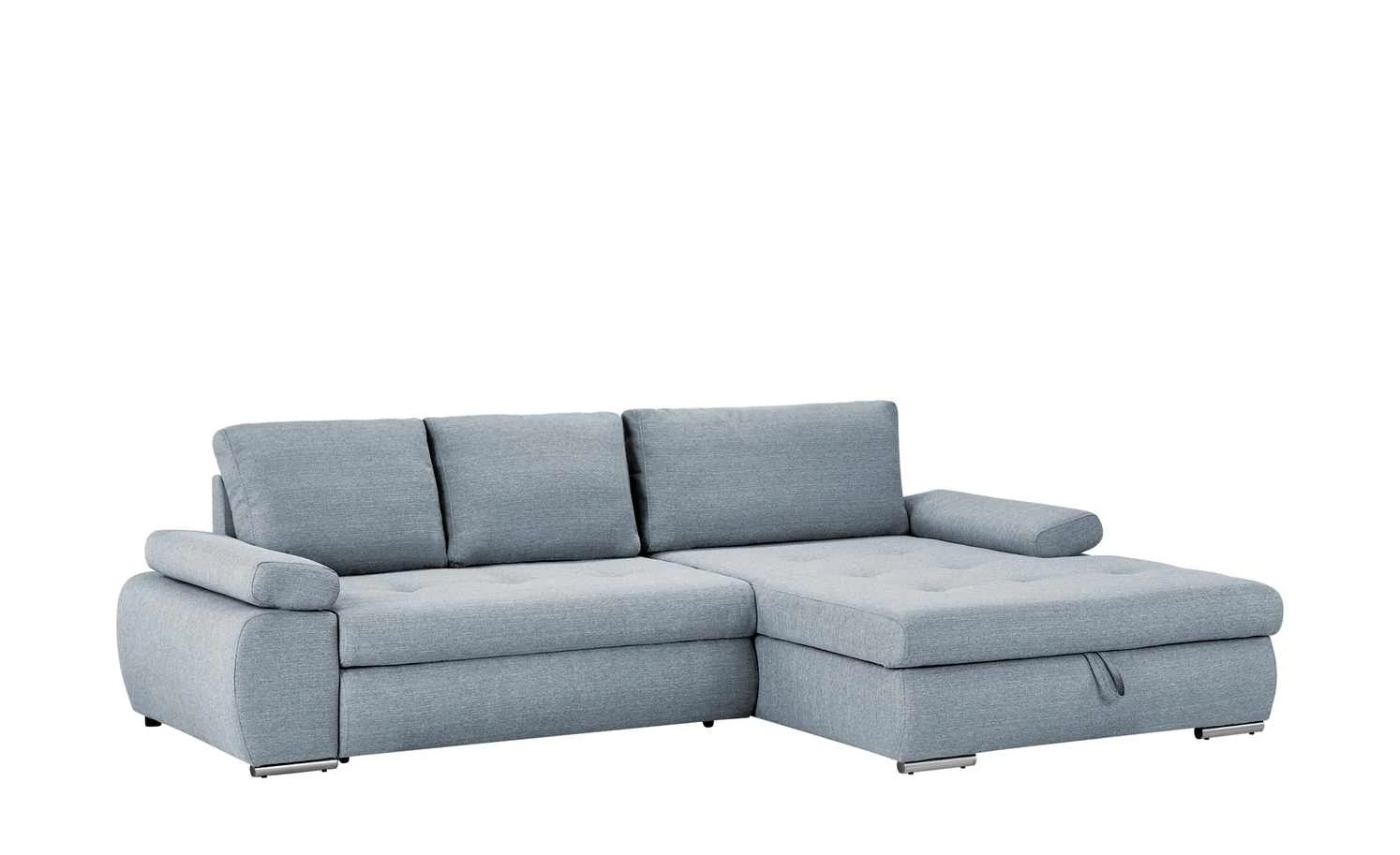 smart Ecksofa Ibby | Silbergrau rechts Webstoff grob 4 smart Ecksofa Ibby | Silbergrau rechts Webstoff grob – Bild 2