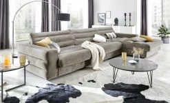 pop Ecksofa Samt Scarlatti | Silber (Grau-Braun) rechts