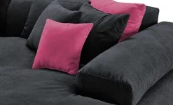 smart Ecksofa Lianea | Flachgewebe Schwarz / Bordeauxrot rechts -Sofas Verkaufsladen 23402163 11 202009242357