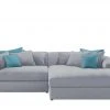 smart Ecksofa Lianea | Flachgewebe Silbergrau / Petrol rechts -Sofas Verkaufsladen 23402170 6 201811271603