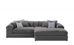 smart Ecksofa Lianea | Flachgewebe Grau / Silbergrau rechts