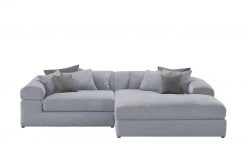 smart Ecksofa Lianea | Flachgewebe Silbergrau / Grau rechts