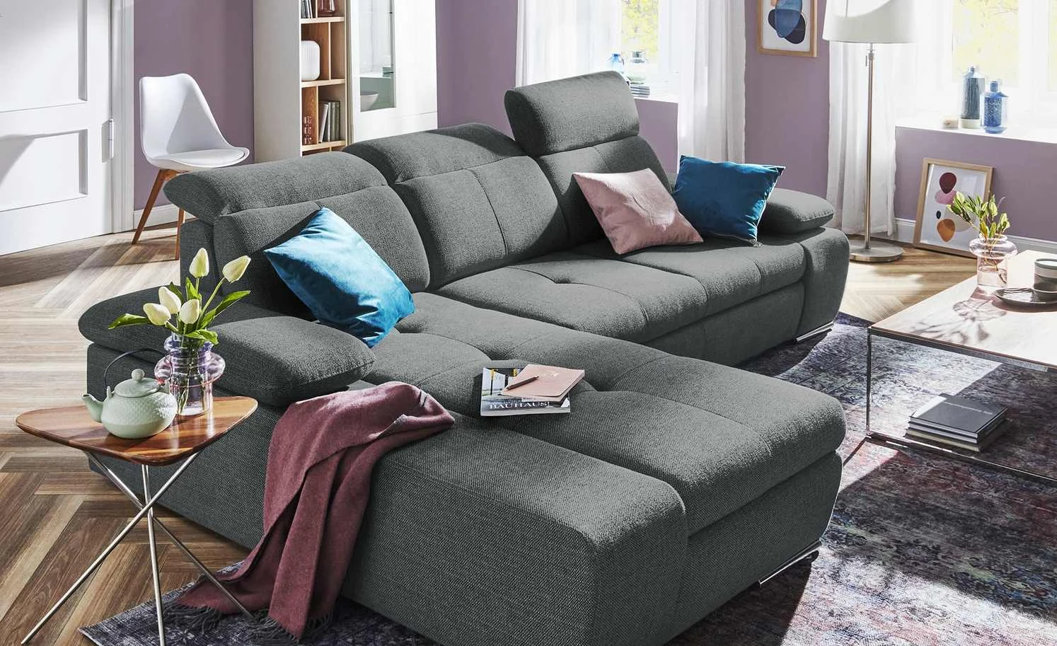 switch Ecksofa Avilla | Grau-Schwarz links Grundfunktion 3 switch Ecksofa Avilla | Grau-Schwarz links Grundfunktion