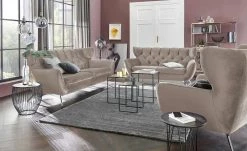 pop Sofa Caldara | Sand (Beige-Grau) 2 Chrom