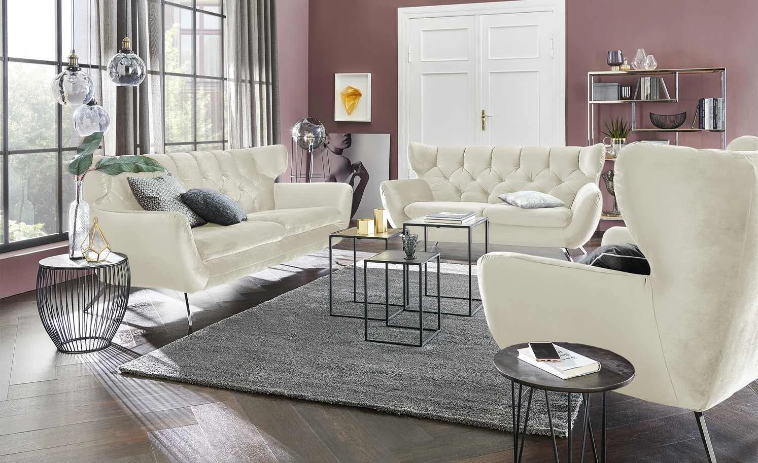 pop Sofa Caldara | Pearl (Creme) 2 Chrom 3 pop Sofa Caldara | Pearl (Creme) 2 Chrom
