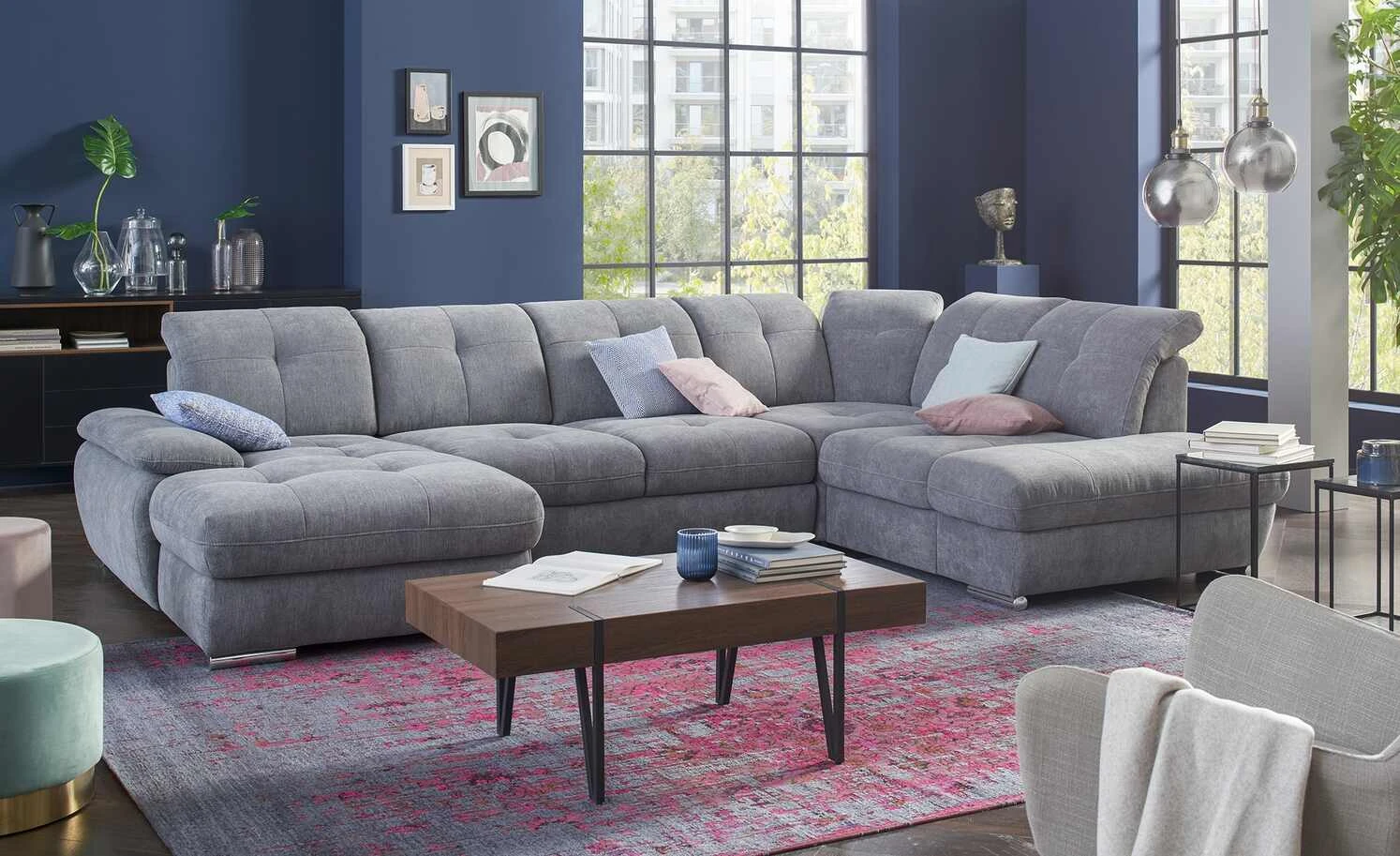 Wohnlandschaft mit Funktion Gladys | Anthrazit rechts 3 Wohnlandschaft mit Funktion Gladys | Anthrazit rechts