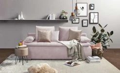 smart Schlafsofa Leonie | Altrosa Mikrofaser