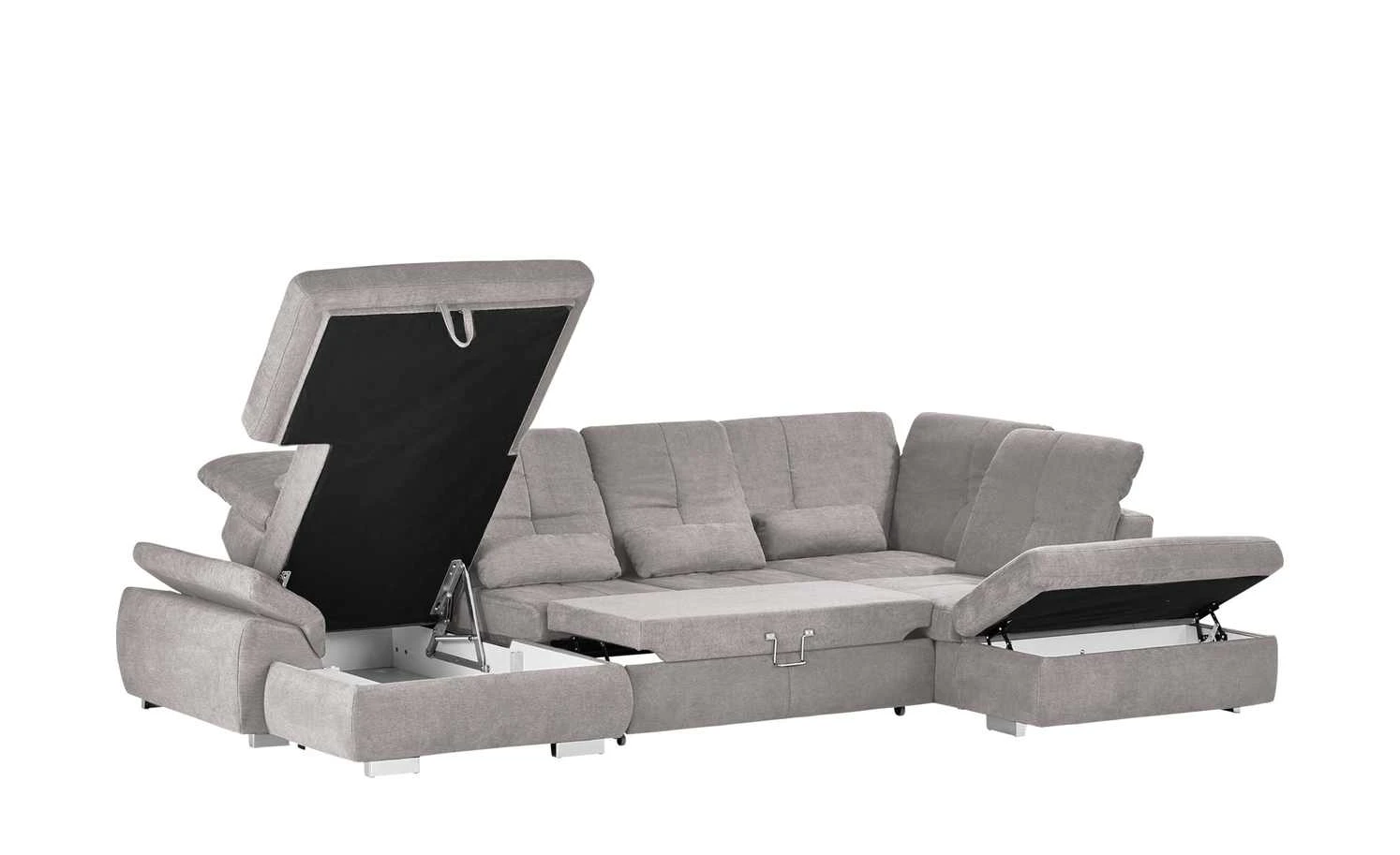 Wohnlandschaft mit Funktion Perry | Silbergrau rechts 14 Wohnlandschaft mit Funktion Perry | Silbergrau rechts – Bild 12