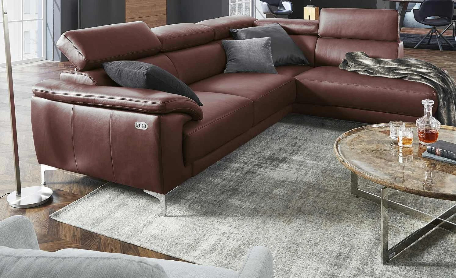 Max Schelling Ecksofa Vita | Rotbraun rechts Erweiterte Funktion 3 Max Schelling Ecksofa Vita | Rotbraun rechts Erweiterte Funktion