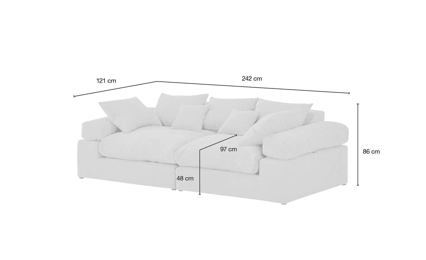 smart Big Sofa Lionore | Mintgrün Flachgewebe 10 smart Big Sofa Lionore | Mintgrün Flachgewebe – Bild 8
