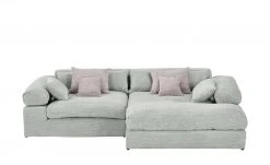 smart Ecksofa Lianea | Cordstoff Steingrau / Altrosa rechts
