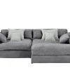 smart Ecksofa Lianea | Cordstoff Grau / Steingrau rechts