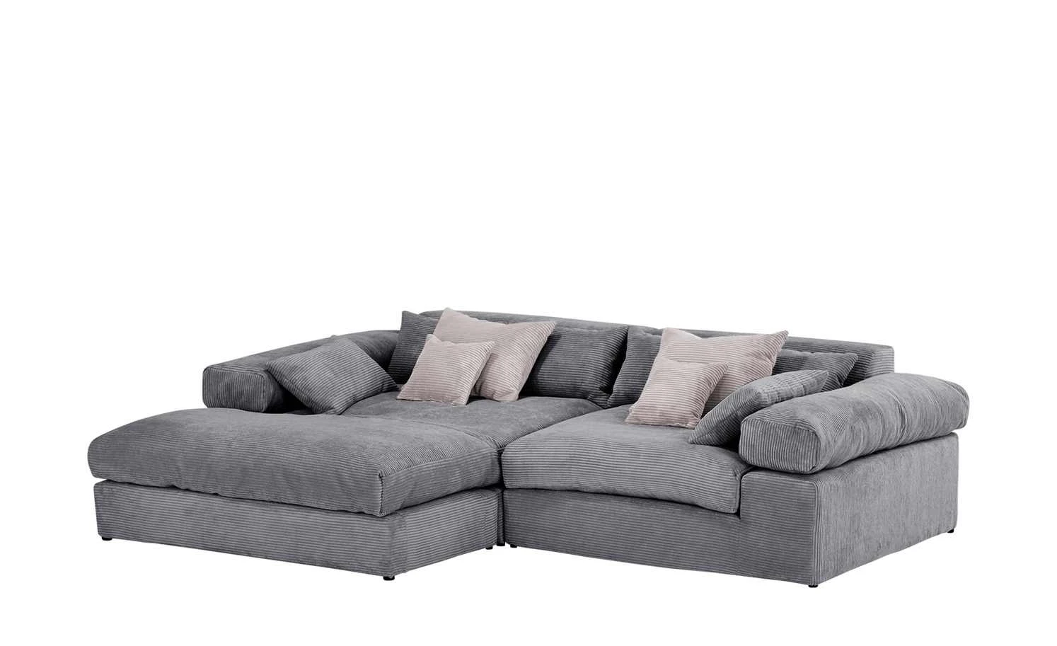 smart Ecksofa Lianea | Cordstoff Grau / Altrosa links 4 smart Ecksofa Lianea | Cordstoff Grau / Altrosa links – Bild 2