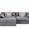 smart Ecksofa Lianea | Cordstoff Grau / Altrosa links