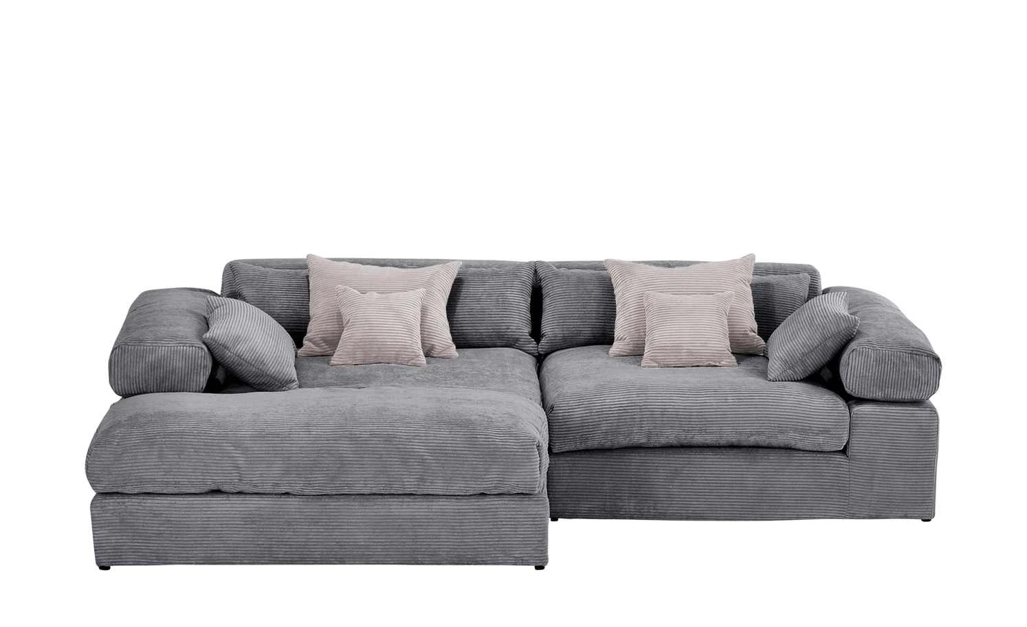 smart Ecksofa Lianea | Cordstoff Grau / Altrosa links 3 smart Ecksofa Lianea | Cordstoff Grau / Altrosa links