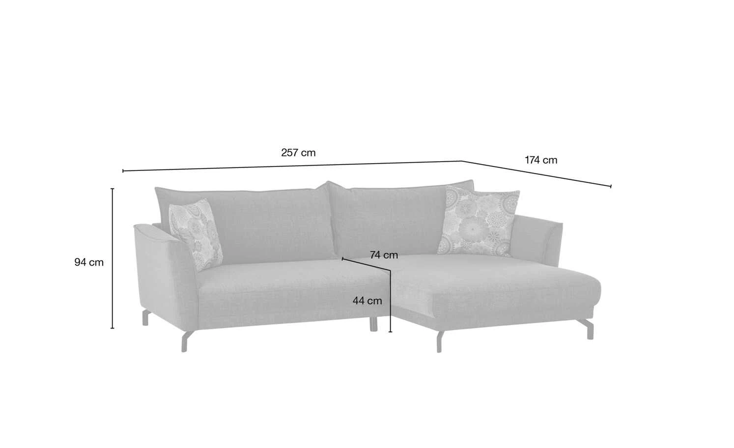 bobb Ecksofa Yolanda | Steingrau rechts AquaClean-Webstoff (Pascha) 9 bobb Ecksofa Yolanda | Steingrau rechts AquaClean-Webstoff (Pascha) – Bild 7