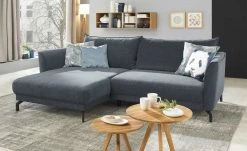 bobb Ecksofa Yolanda | Graublau links AquaClean-Webstoff (Pascha)
