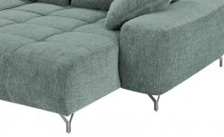 bobb Ecksofa mit Boxspringpolsterung Filis de Luxe | AquaClean-Webstoff (Pascha) Aqua (Blaugrün) rechts verchromt -Sofas Verkaufsladen 24400322 13 201907152242