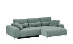 bobb Ecksofa mit Boxspringpolsterung Filis de Luxe | AquaClean-Webstoff (Pascha) Aqua (Blaugrün) rechts verchromt -Sofas Verkaufsladen 24400322 3 201907152242