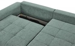 bobb Ecksofa mit Boxspringpolsterung Filis de Luxe | AquaClean-Webstoff (Pascha) Aqua (Blaugrün) rechts verchromt -Sofas Verkaufsladen 24400322 8 201907152242