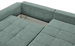 bobb Ecksofa mit Boxspringpolsterung Filis de Luxe | AquaClean-Webstoff (Pascha) Aqua (Blaugrün) rechts verchromt -Sofas Verkaufsladen 24400322 9 201907152242