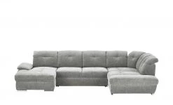 Wohnlandschaft Gladys | Melange (Hellgrau) rechts Webstoff