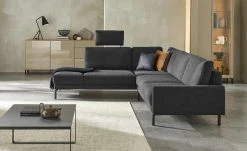 hülsta Sofa Ecksofa HS 450 | Schwarzgrau links