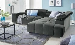 uno Ecksofa aus Samt Origo | Anthrazit rechts