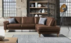 Ravensberger Werkstätten Ecksofa Leder Domino | Chocolate (Dunkelbraun) rechts