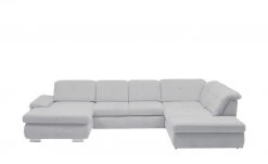 Lounge Collection Wohnlandschaft Flachgewebe Affair | rechts Erweiterte Funktion Silbergrau (Hellgrau)